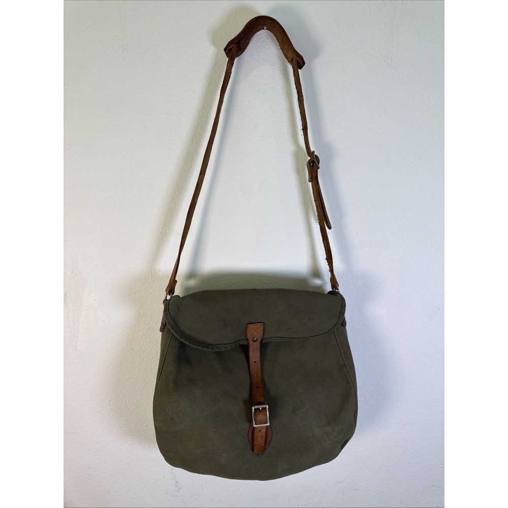 Gokey No. 300 Canvas & Bridle Leather Satchel – USA‑Made – Vintage Army Green